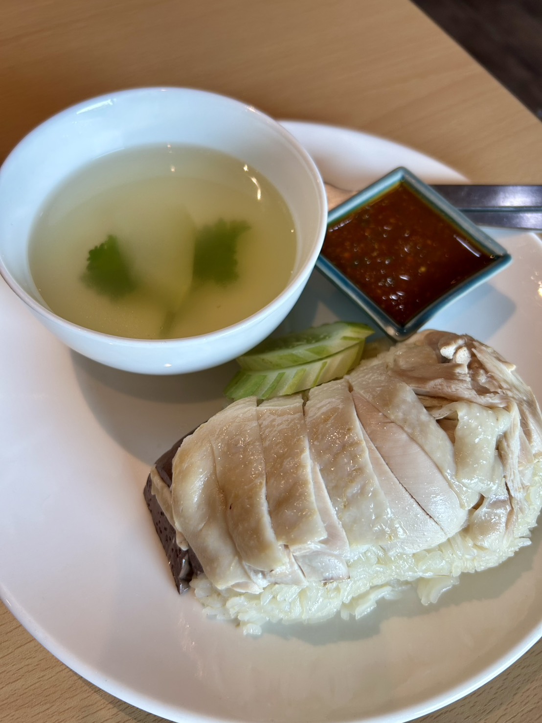 Breakfast dish — chicken rice